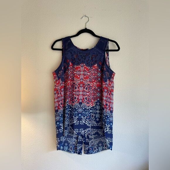 Pale sky blue and red tank - Picture 3 of 6